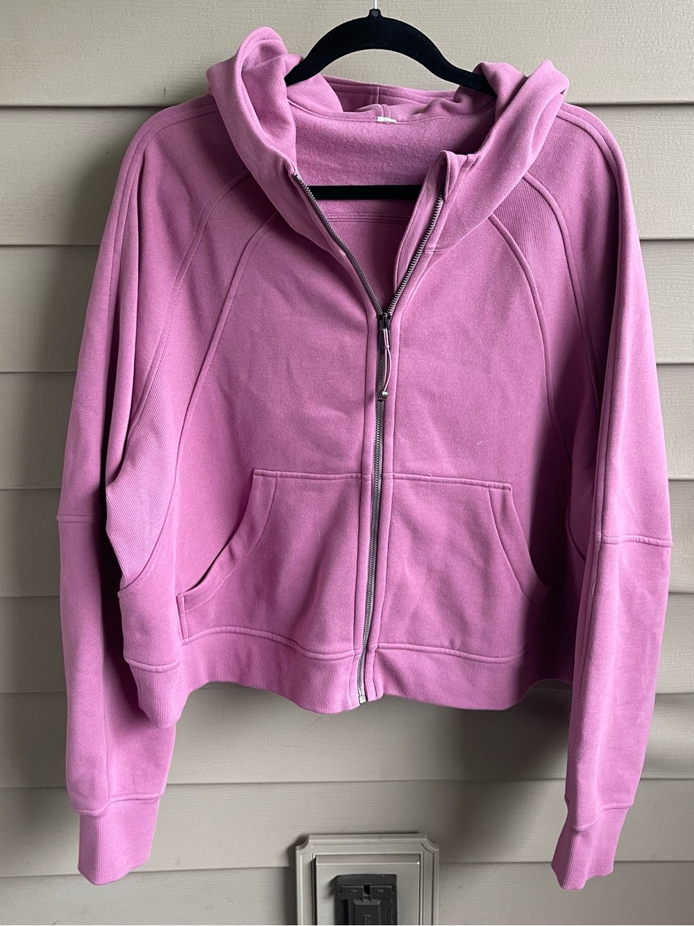 Lululemon Scuba Oversized Full zip Hoodie XL/XXL Pink Gold Hardware Logo Luxe